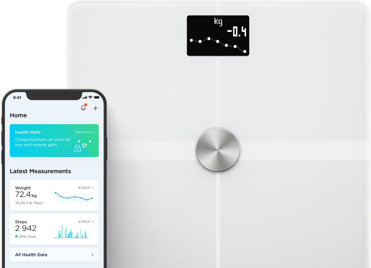  Withings Body - Digital Wi-Fi Smart Scale with Automatic  Smartphone App Sync, BMI, Multi-User Friendly, with Pregnancy Tracker &  Baby Mode : Health & Household