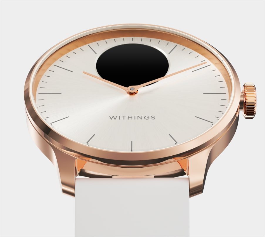 Montre connectée Withings ScanWatch Light 37 mm Blanc et Or