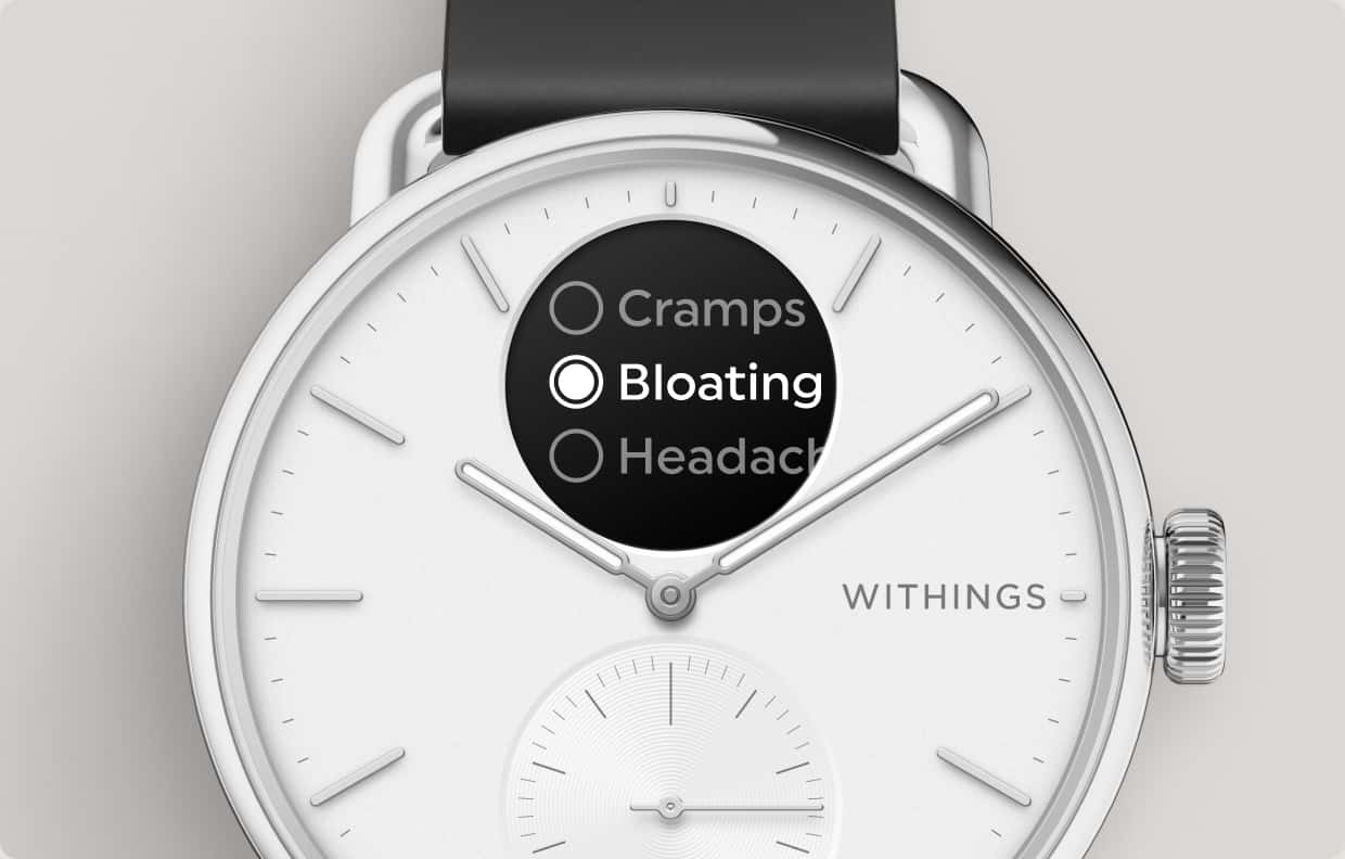 Withings Menstrual Health Scanwatch Screen